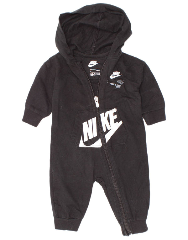 Nike Baby-Jungen-Overall mit Kapuze und Grafik, 3–6 Monate, schwarze Baumwolle