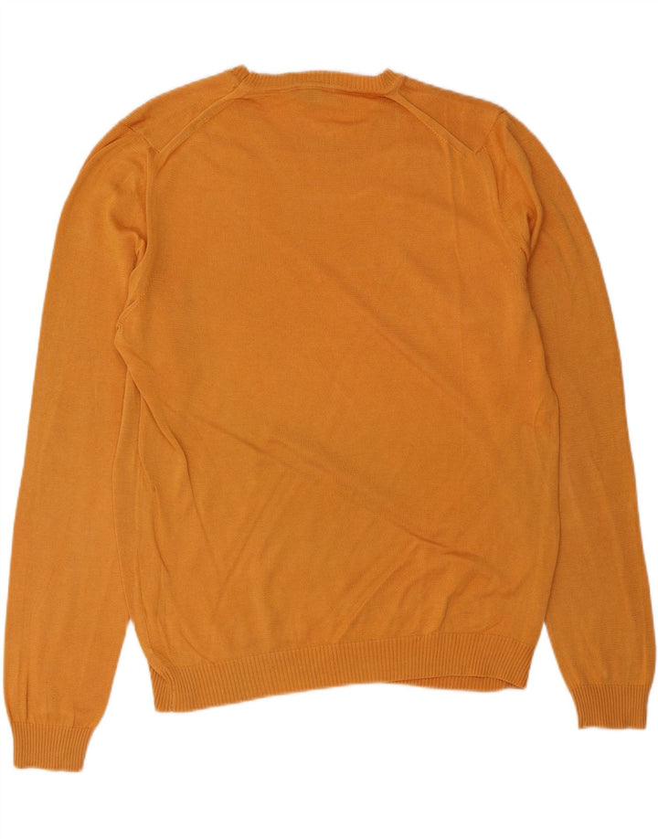 CALVIN KLEIN Mens Crew Neck Jumper Sweater Large Orange Cotton Vintage Calvin Klein and Second-Hand Calvin Klein from Messina Hembry 