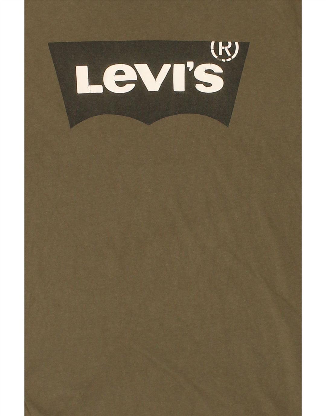 LEVI'S Mens Graphic T-Shirt Top Small Khaki Cotton Vintage Levi's and Second-Hand Levi's from Messina Hembry 
