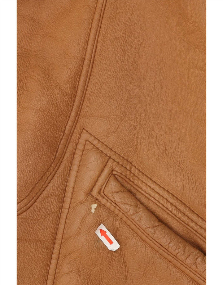 Jaqueta masculina vintage Shearling UK 40 grande marrom