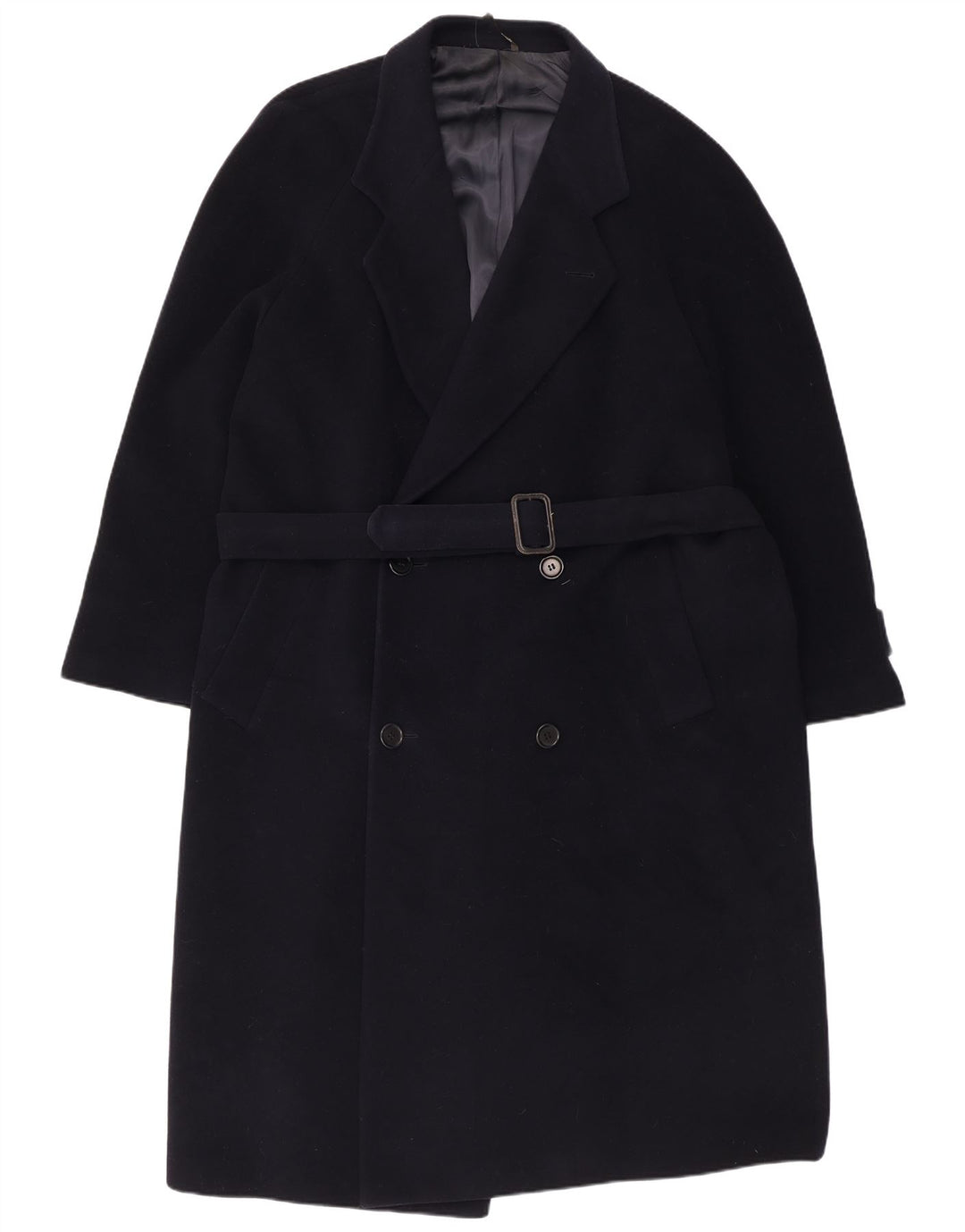 Ferre Mens Double Breasted Coat UK 40 Large Navy Blue New Wool