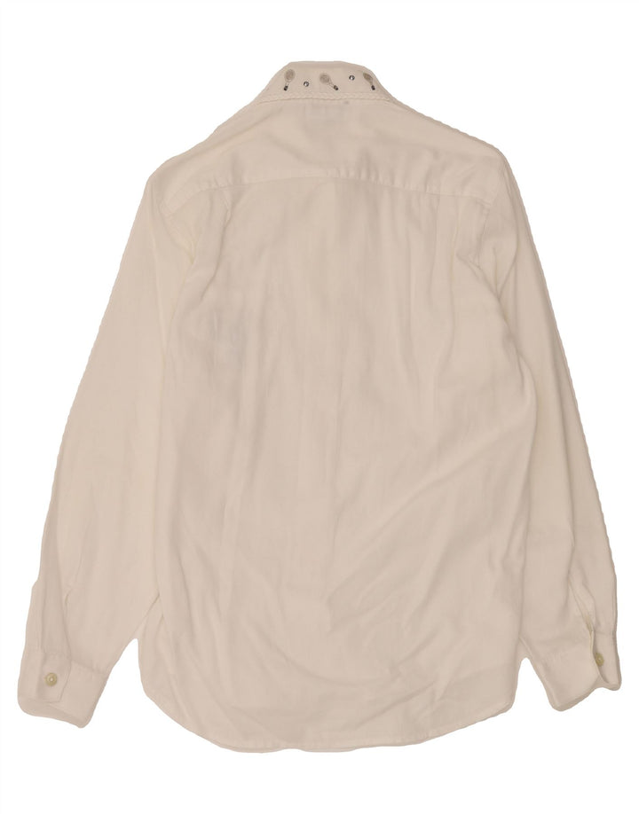 VINTAGE Womens Shirt Blouse UK 12 Medium White Vintage Vintage and Second-Hand Vintage from Messina Hembry 