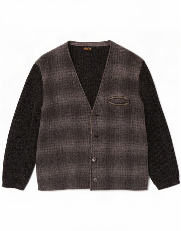 Sweter damski w stylu vintage, UK 14, duża, szara krata