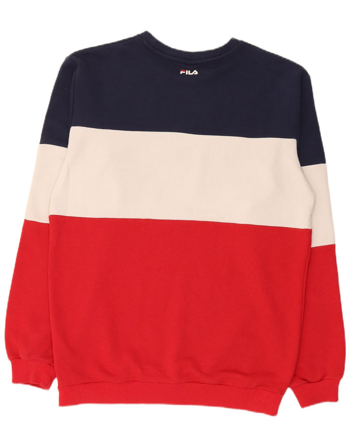 Fila Mens Graphic Sweatshirt Jumper Small Multicoloured Colourblock Cotton