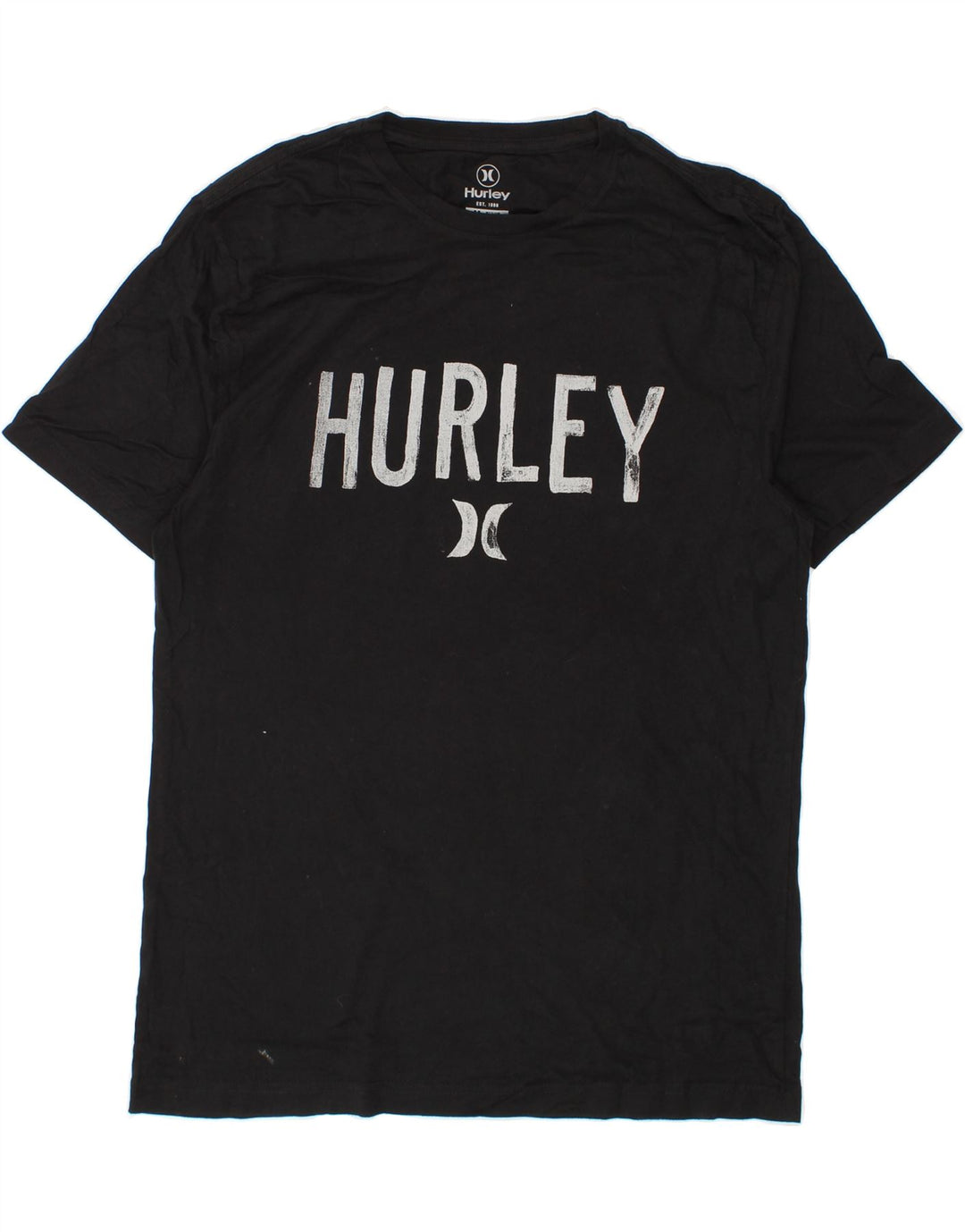 HURLEY Mens Graphic T-Shirt Top Medium Black Cotton Vintage Hurley and Second-Hand Hurley from Messina Hembry 