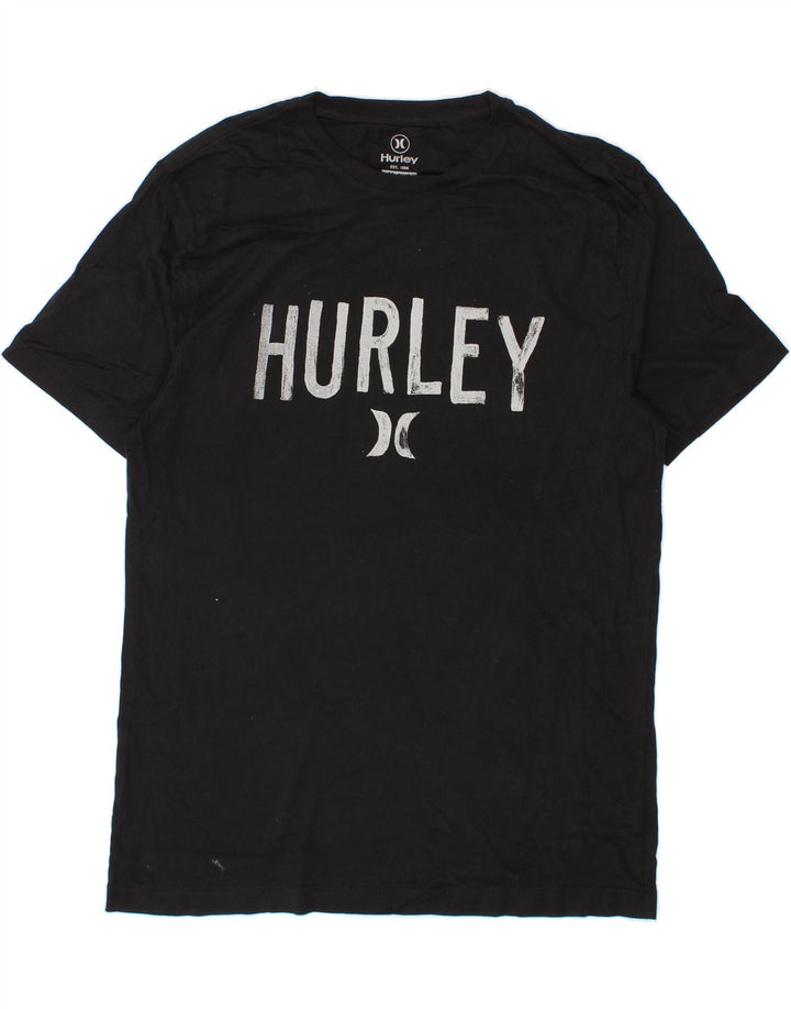 HURLEY Mens Graphic T-Shirt Top Medium Black Cotton Vintage Hurley and Second-Hand Hurley from Messina Hembry 