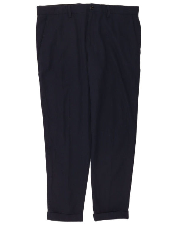 Zara Herre Slim Suit Bukser EU 44 Large W34 L30 Navy Blue Polyester