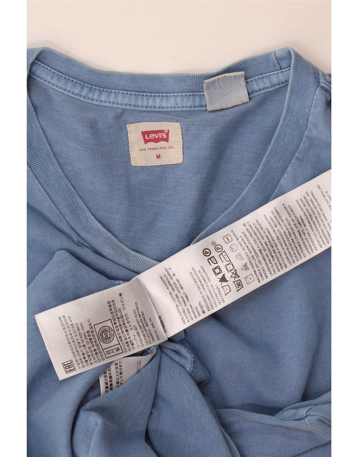 Levi's herre T-shirt top mellemblå bomuld