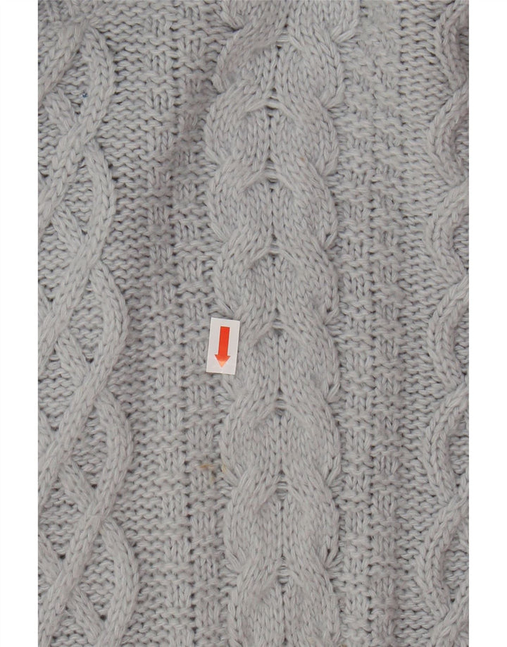 VINTAGE Womens Roll Neck Jumper Sweater UK 16 Large Grey Wool
