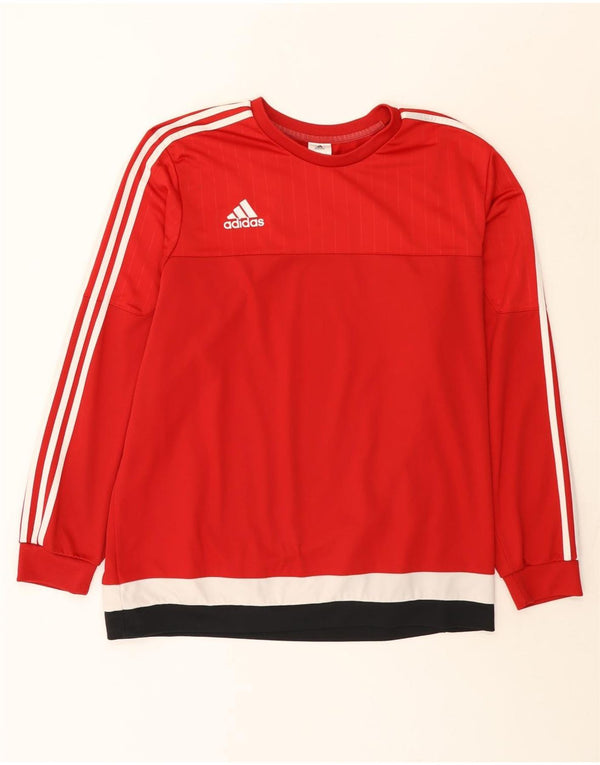 Adidas Mens Top Manga Longa 2XL Poliéster Colourblock Vermelho