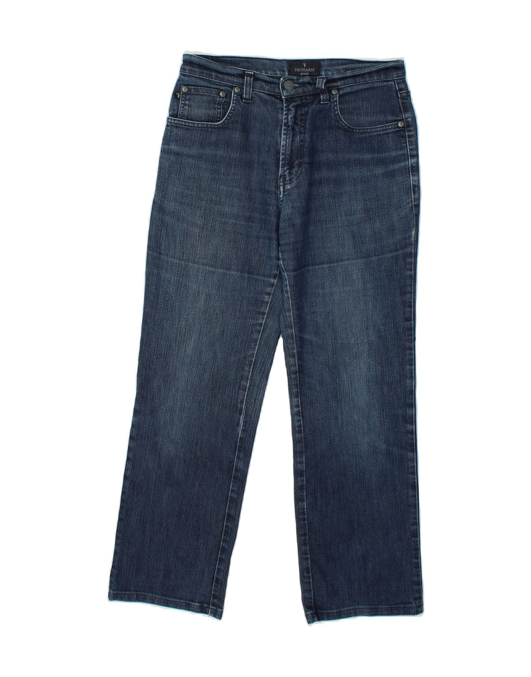 TRUSSARDI Womens Straight Jeans W28 L28 Navy Blue Vintage Trussardi and Second-Hand Trussardi from Messina Hembry 