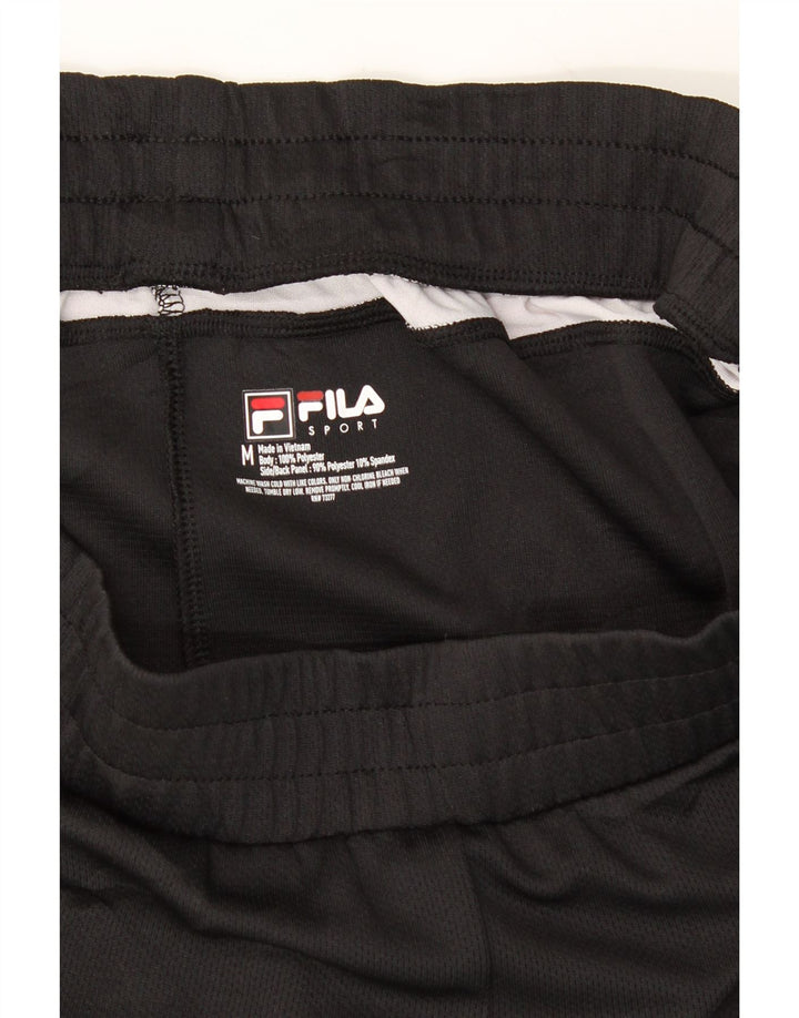 FILA Womens Sport Shorts UK 14 Medium  Black Colourblock Polyester Vintage Fila and Second-Hand Fila from Messina Hembry 