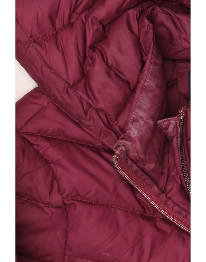 Cappotto imbottito con cappuccio da donna Marks & Spencer UK 12 Poliammide bordeaux medio