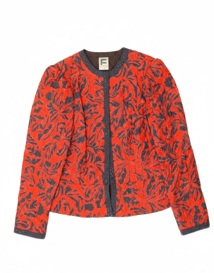 FRANKENWALDER Womens Open Blazer Jacket EU 44 Large Red Floral Polyester Vintage Frankenwalder and Second-Hand Frankenwalder from Messina Hembry 