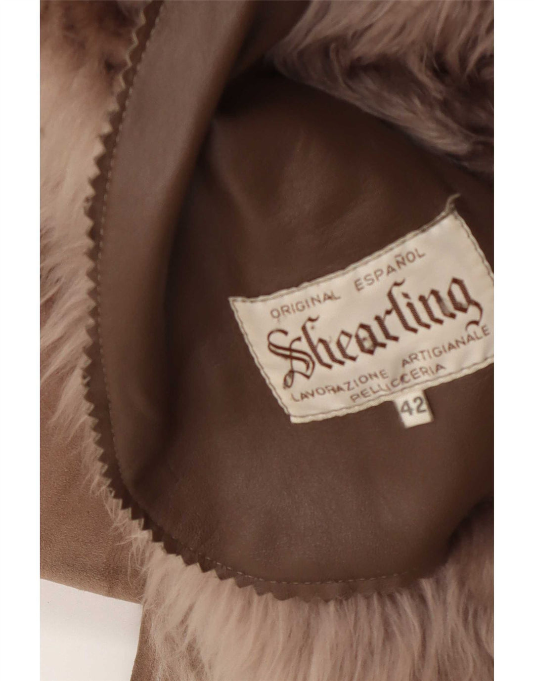 Vintage Dame Shearling Coat IT 42 Medium Brown