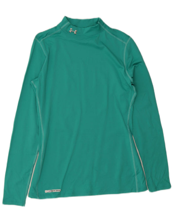 Under Armour Mens Heat Gear Top Long Sleeve Large Green Polyester