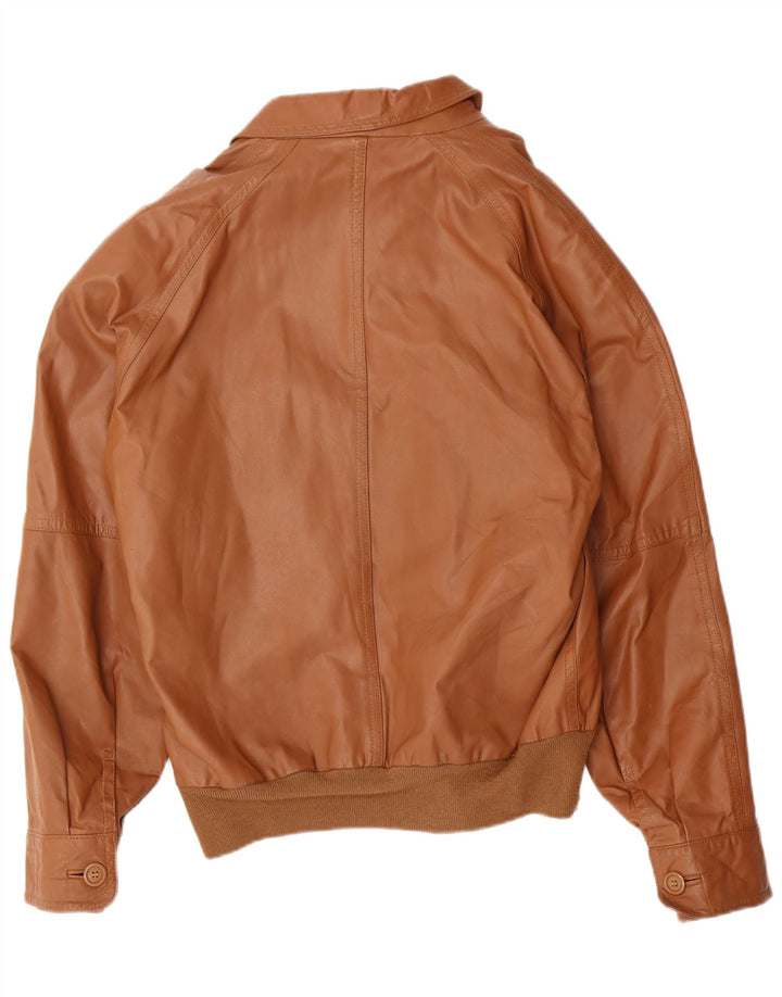 VINTAGE Mens Leather Jacket IT 50 Large Brown