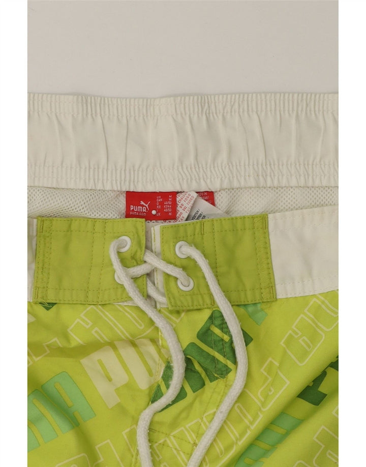 PUMA Mens Graphic Swimming Shorts Medium Green Colourblock Polyester Vintage Puma and Second-Hand Puma from Messina Hembry 
