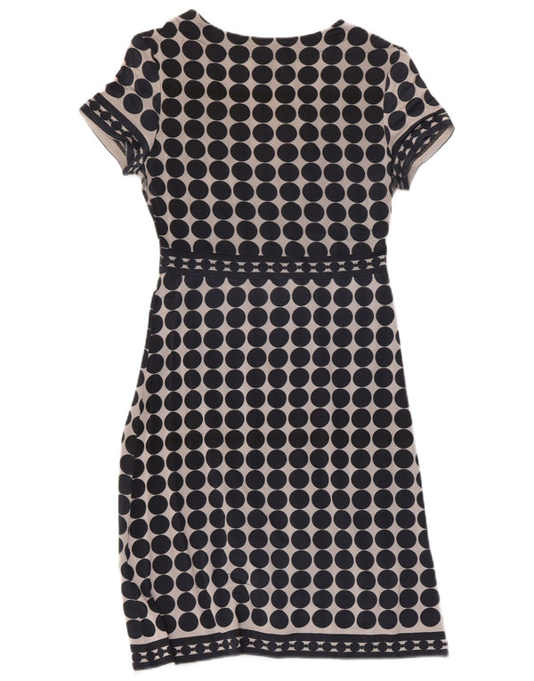Custo Barcelona Damen A-Linien-Kleid UK 4 XS Marineblau gepunktet