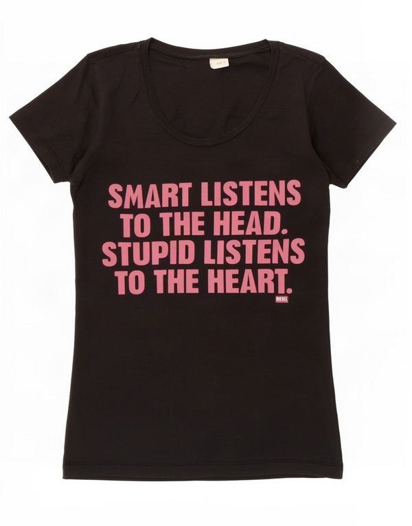 Damska koszulka z grafiką Diesel Top UK 8 Small Black