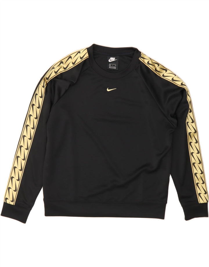 NIKE Womens Oversized Sweatshirt Jumper UK 10 Small Black Colourblock Vintage Nike and Second-Hand Nike from Messina Hembry 