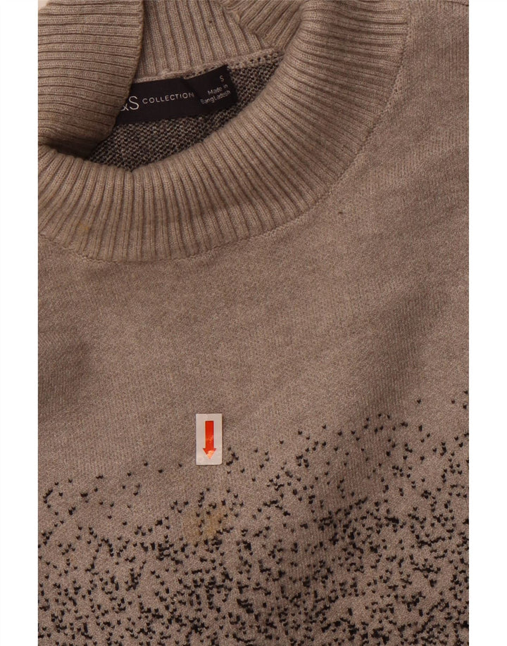 Marks & Spencer Womens Turtle Neck Jumper Sweater UK 10 Small Grey Flecked