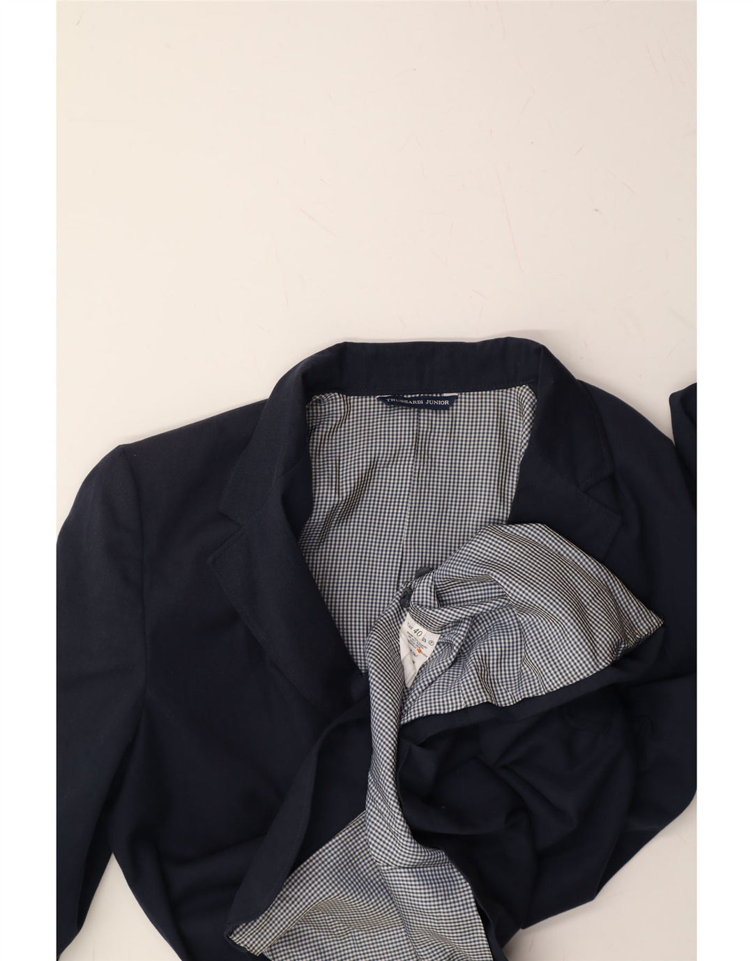 TRUSSARDI JUNIOR Boys 2 Button Blazer Jacket 11-12 Years Navy Blue Vintage Trussardi Junior and Second-Hand Trussardi Junior from Messina Hembry 