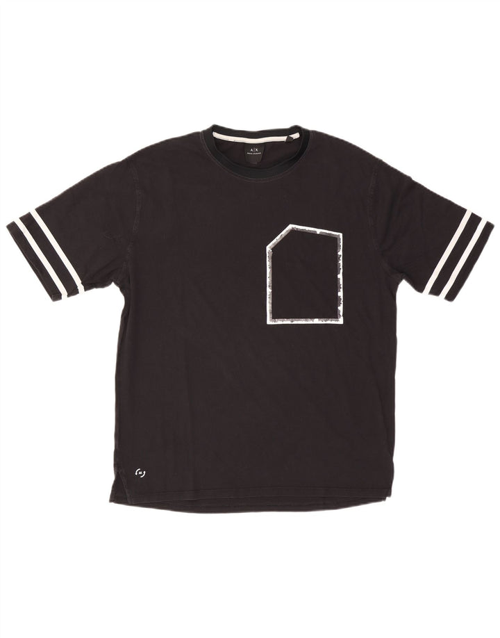 Armani Exchange Mens T-Shirt Top Medium Black