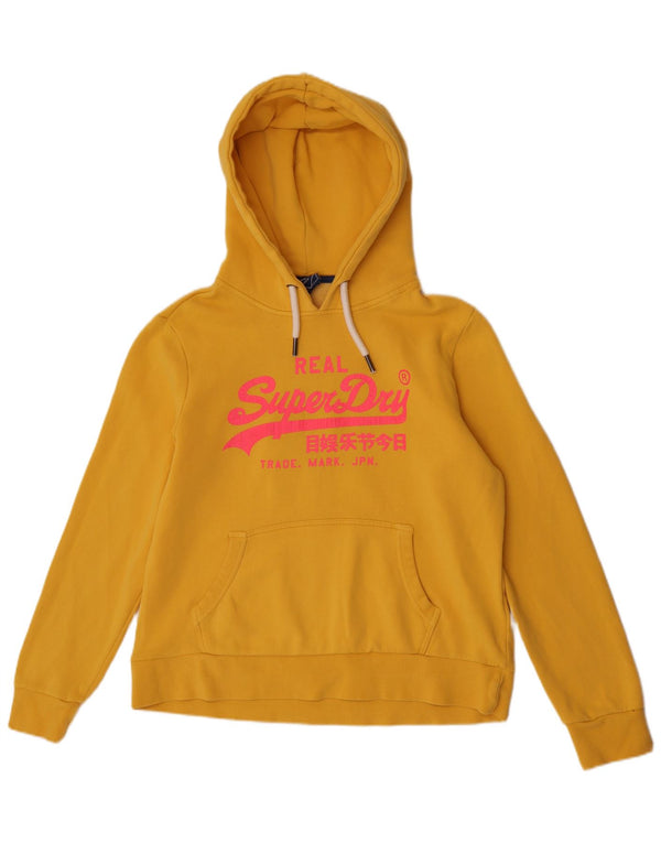 Superdry Damen-Kapuzenpullover mit Grafik, UK 16, Größe L, Gelb, Baumwolle