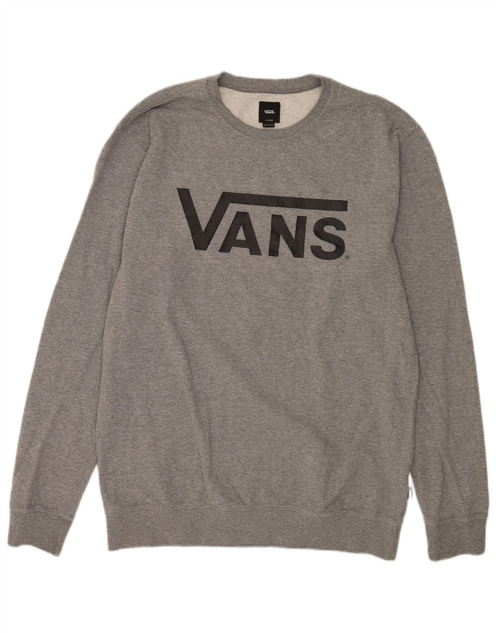 Vans Grafisk Sweatshirt Jumper XL Grå Flecked Bomuld