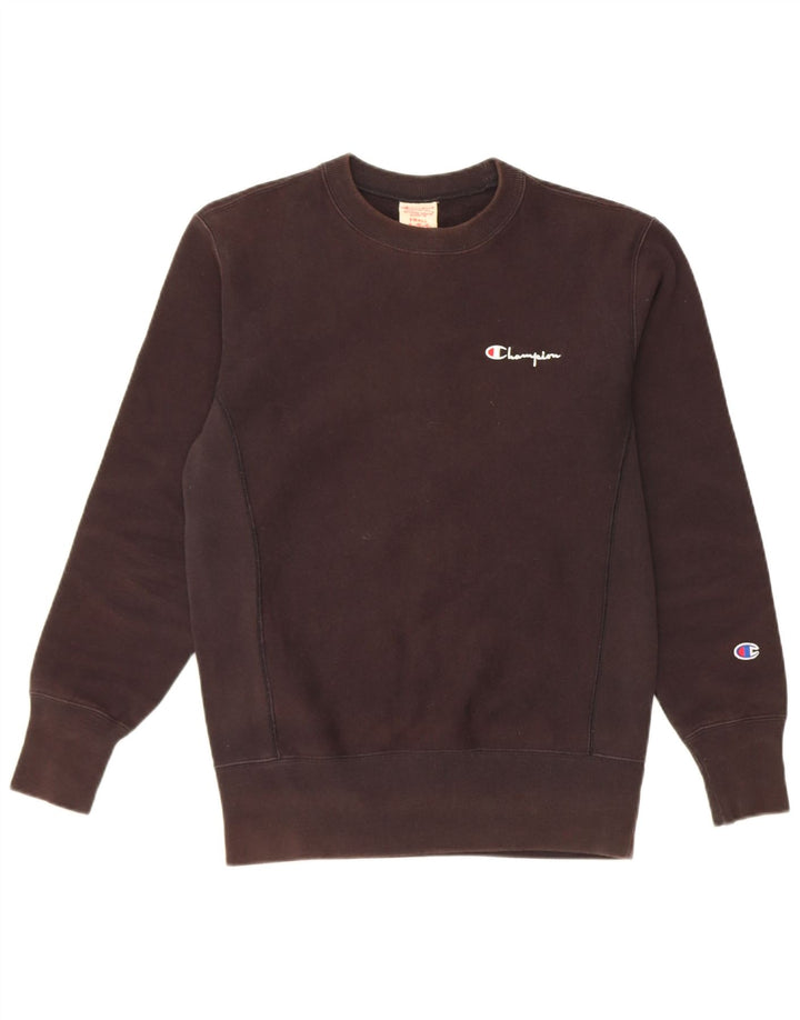 CHAMPION Mens Graphic Sweatshirt Jumper Small Black Cotton