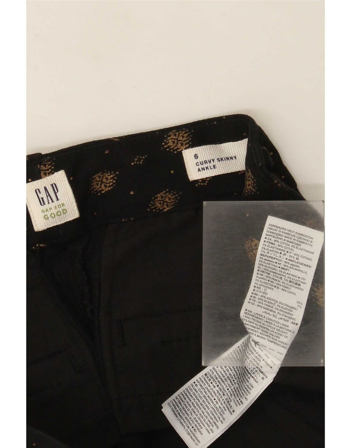 Gap Womens Curvy Abstract Pattern Casual Trousers US 6 Medium W26 L27 Black