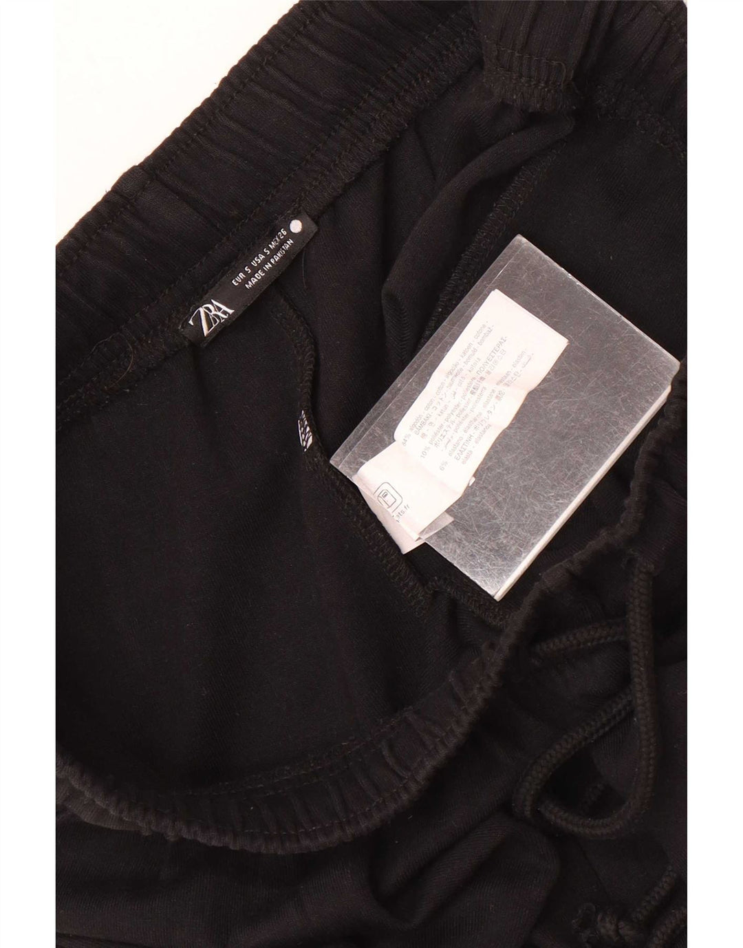Zara Mens Tracksuit Trousers Small Black Cotton