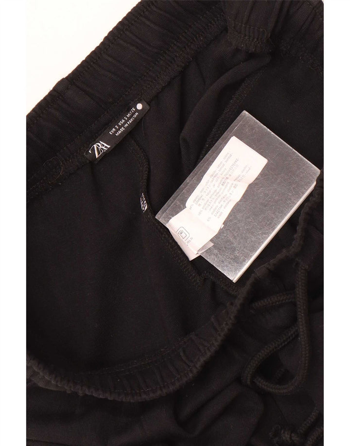Zara Mens Tracksuit Trousers Small Black Cotton