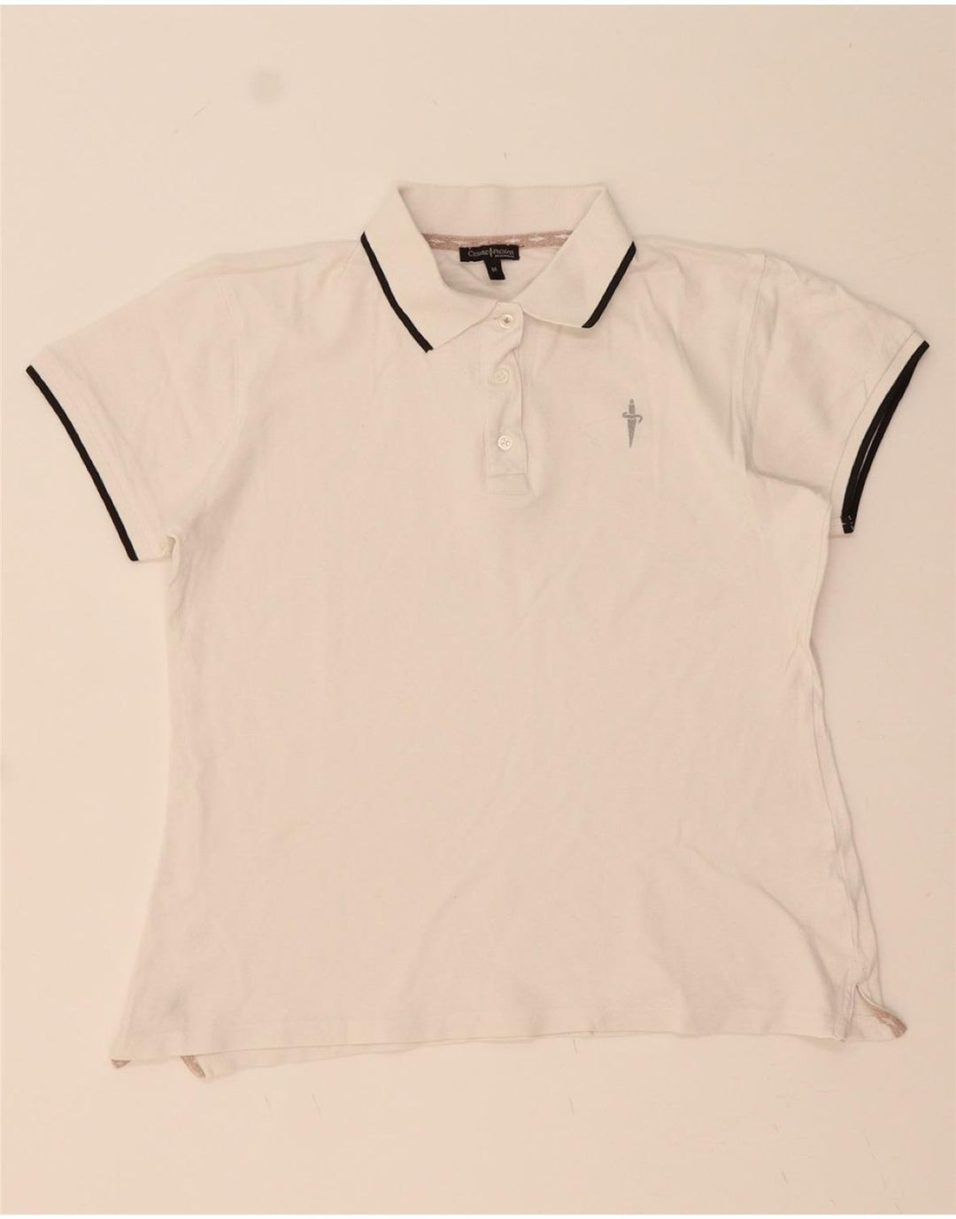 CESARE PACIOTTI Womens Polo Shirt UK 14 Medium White Vintage Cesare Paciotti and Second-Hand Cesare Paciotti from Messina Hembry 