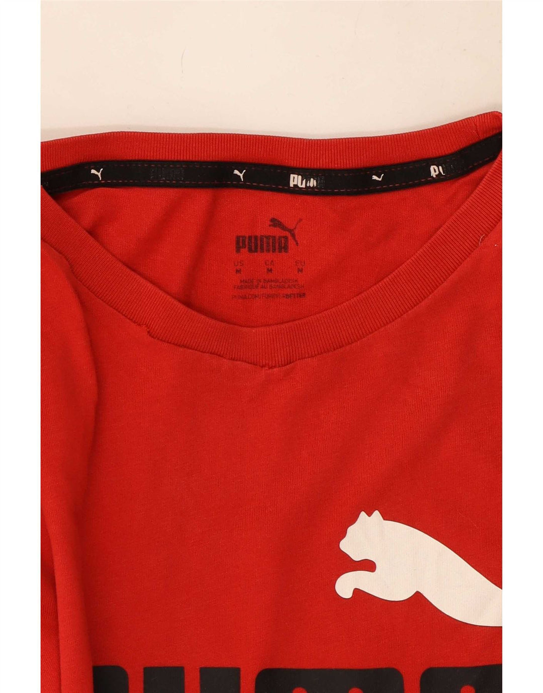 Puma Mens Graphic T-Shirt Top Medium Red Cotton