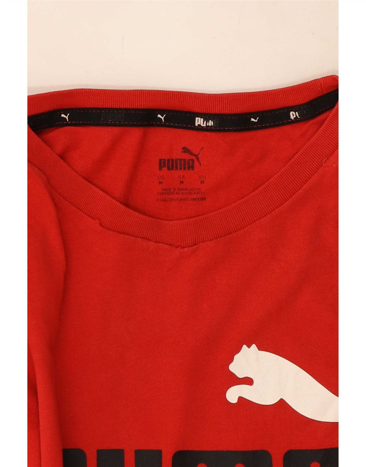 Puma Mens Graphic T-Shirt Top Medium Red Cotton
