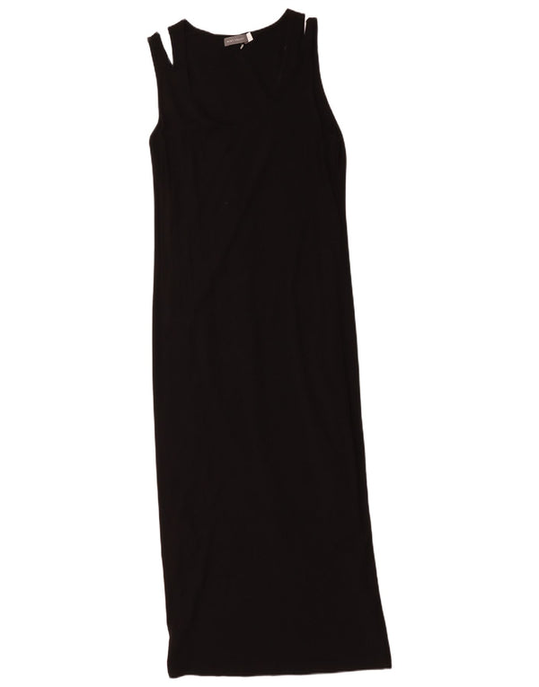MINT VELVET Damen Ärmelloses Maxikleid UK 12 Medium Schwarz