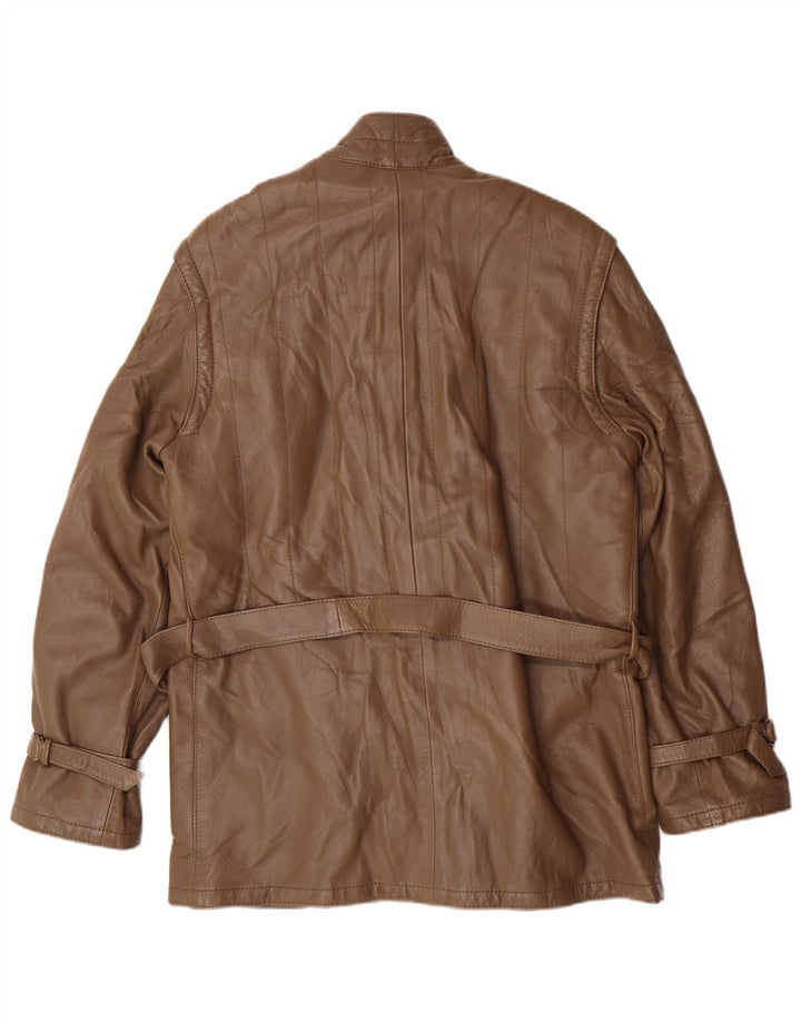 Pelle Moda Mens Leather Jacket UK 36 Small Brown