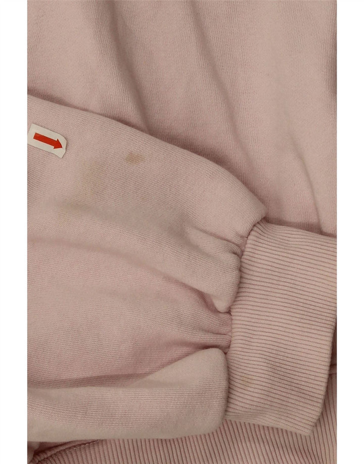 Zara Womens Crop Oversized Sweatshirt Jumper UK 14 Medium Pink Cotton