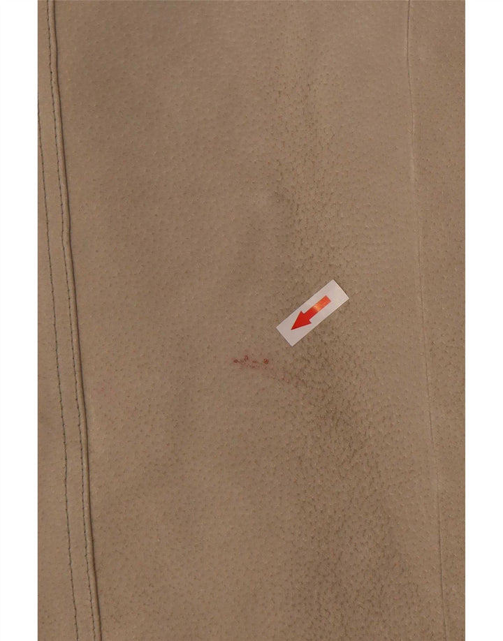 M. Flues Mens Overshirt Suede Shirt Large Beige Leather
