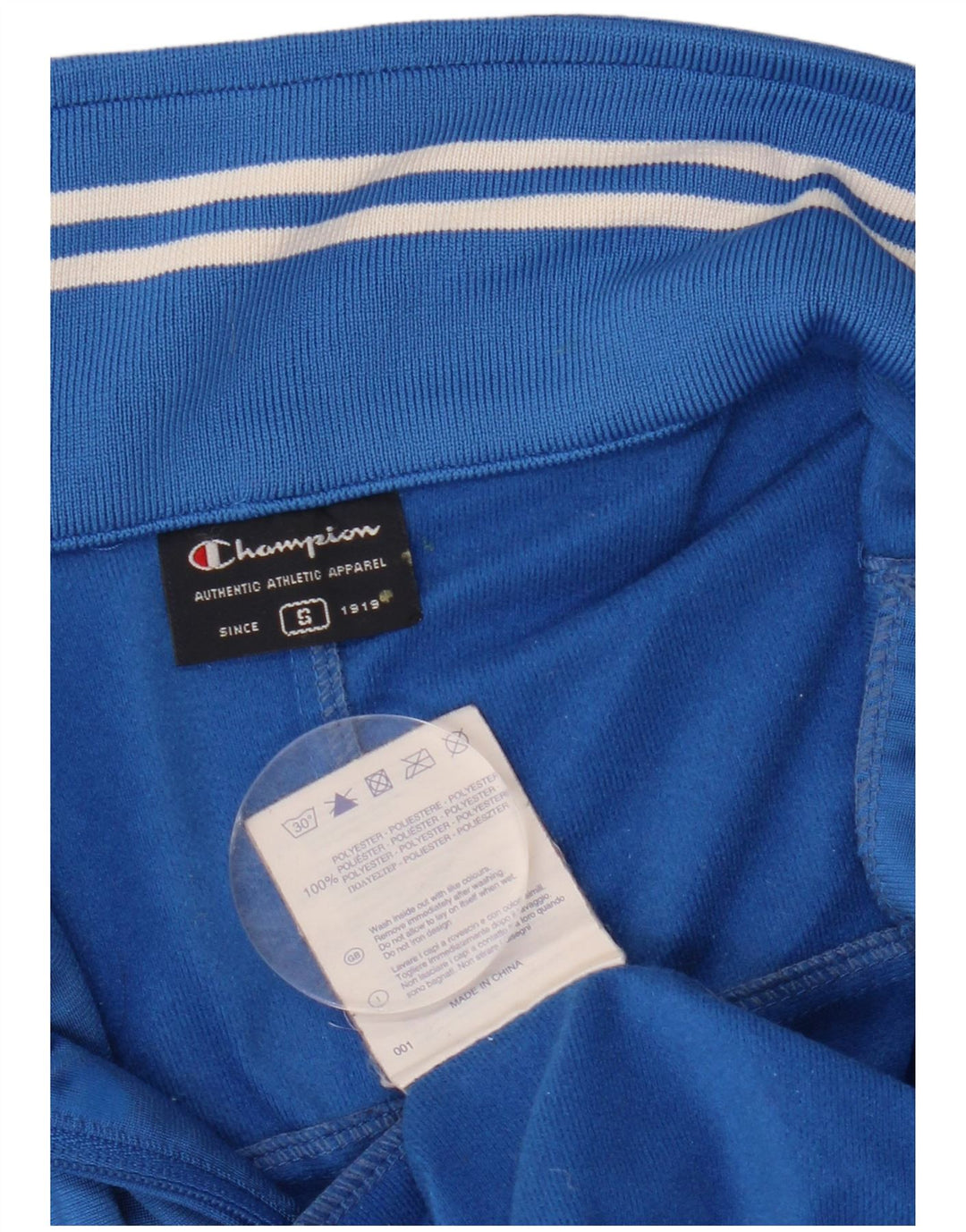 Champion Mens Graphic Tracksuit Top Jacket Small Blue Polyester