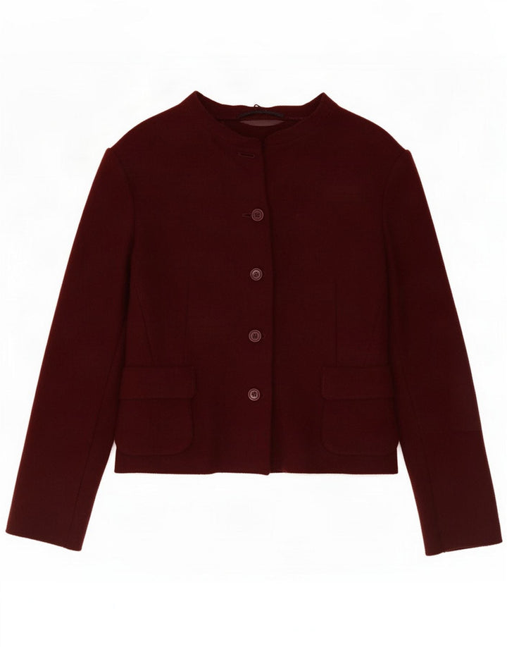 Chaqueta tipo blazer de 4 botones para mujer Aspesi IT 40 Small Borgoña Lana