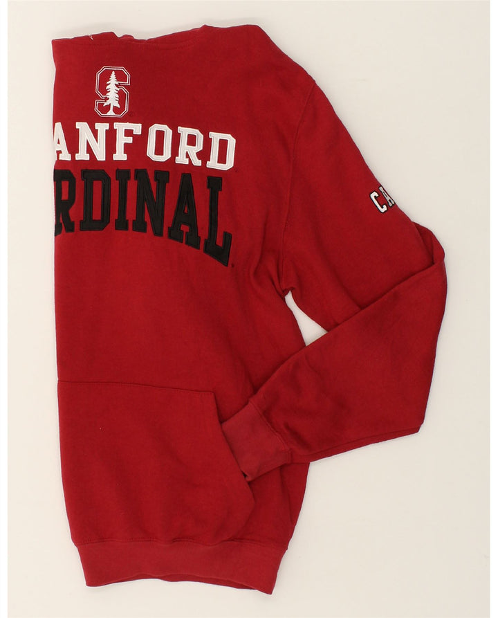 VINTAGE Mens Graphic Hoodie Jumper Large Red Polyester Vintage Vintage and Second-Hand Vintage from Messina Hembry 