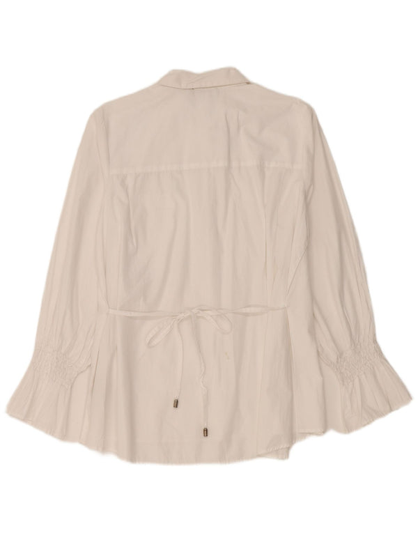 Marks & Spencer Womens Autograph Shirt Bluse UK 12 Medium White Bomuld