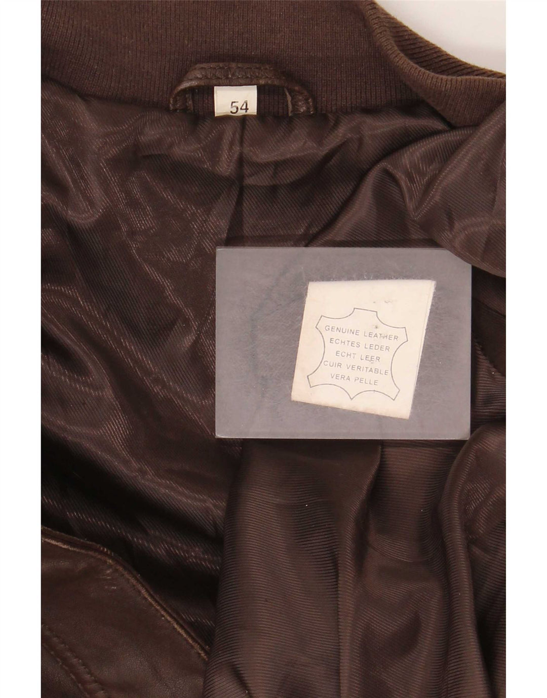 Giacca in pelle vintage da uomo UK 40 grande marrone