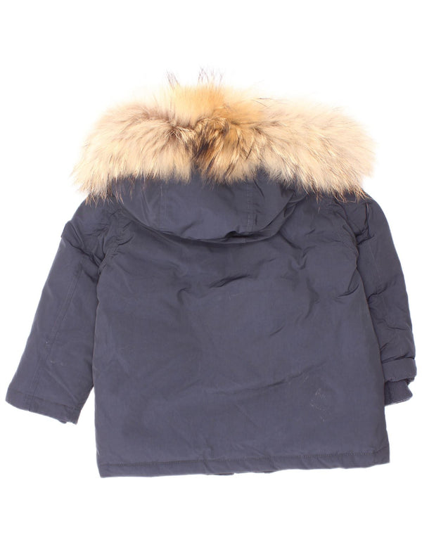 Woolrich Baby Boys Ocieplana kurtka z kapturem 12-18 miesięcy Granatowy poliester