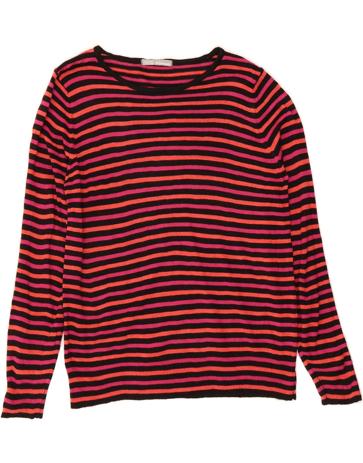MARKS & SPENCER Womens Boat Neck Jumper Sweater UK 14 Large  Multicoloured Vintage Marks & Spencer and Second-Hand Marks & Spencer from Messina Hembry 