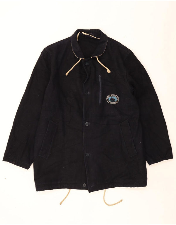 Vintage Herrenmantel UK 38 Medium Schwarz