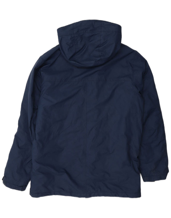 Columbia Mens Hooded Rain Jacket UK 38 Medium Navy Blue Nylon